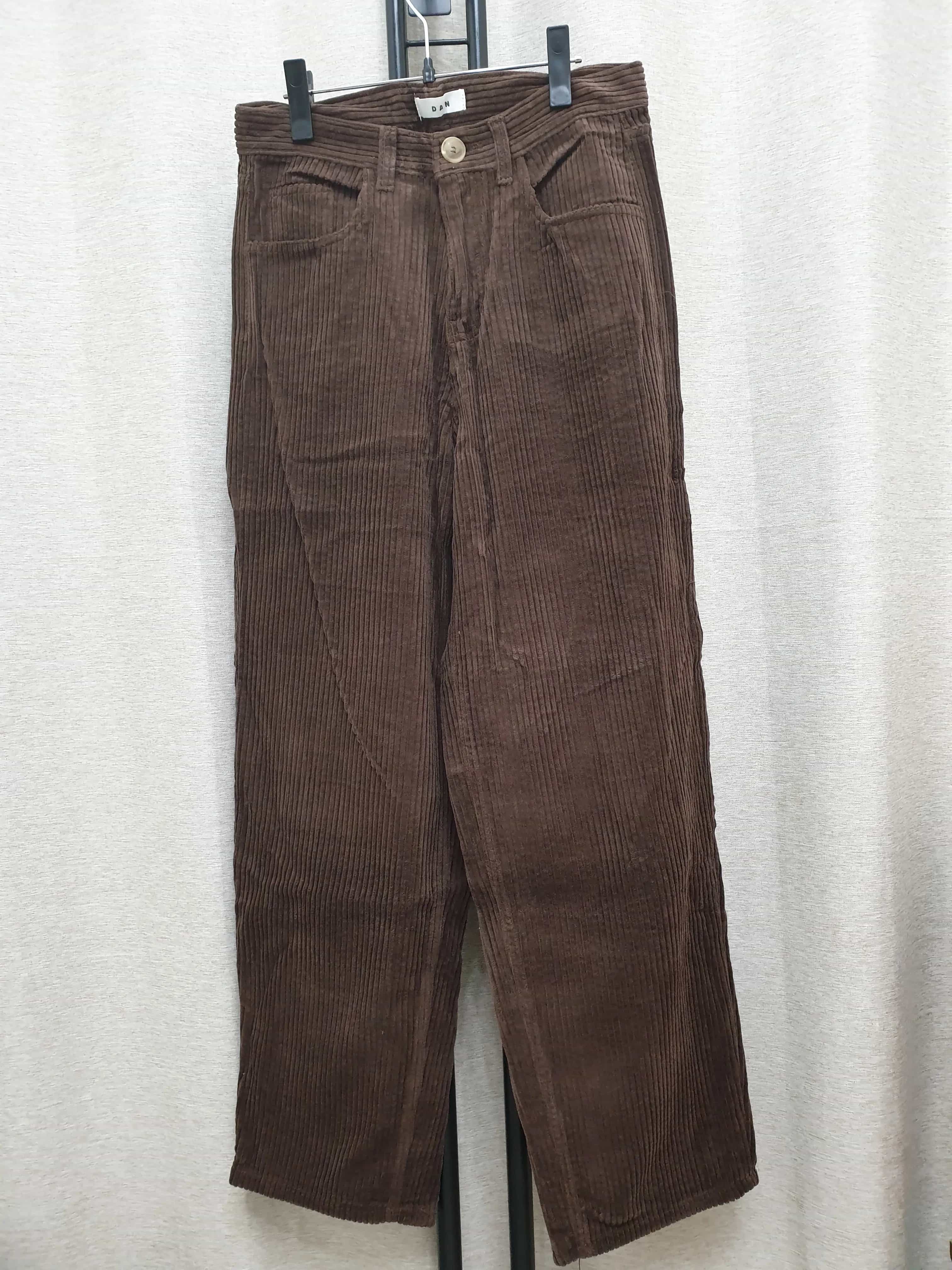 Brown Corduroy Wide Leg Pants