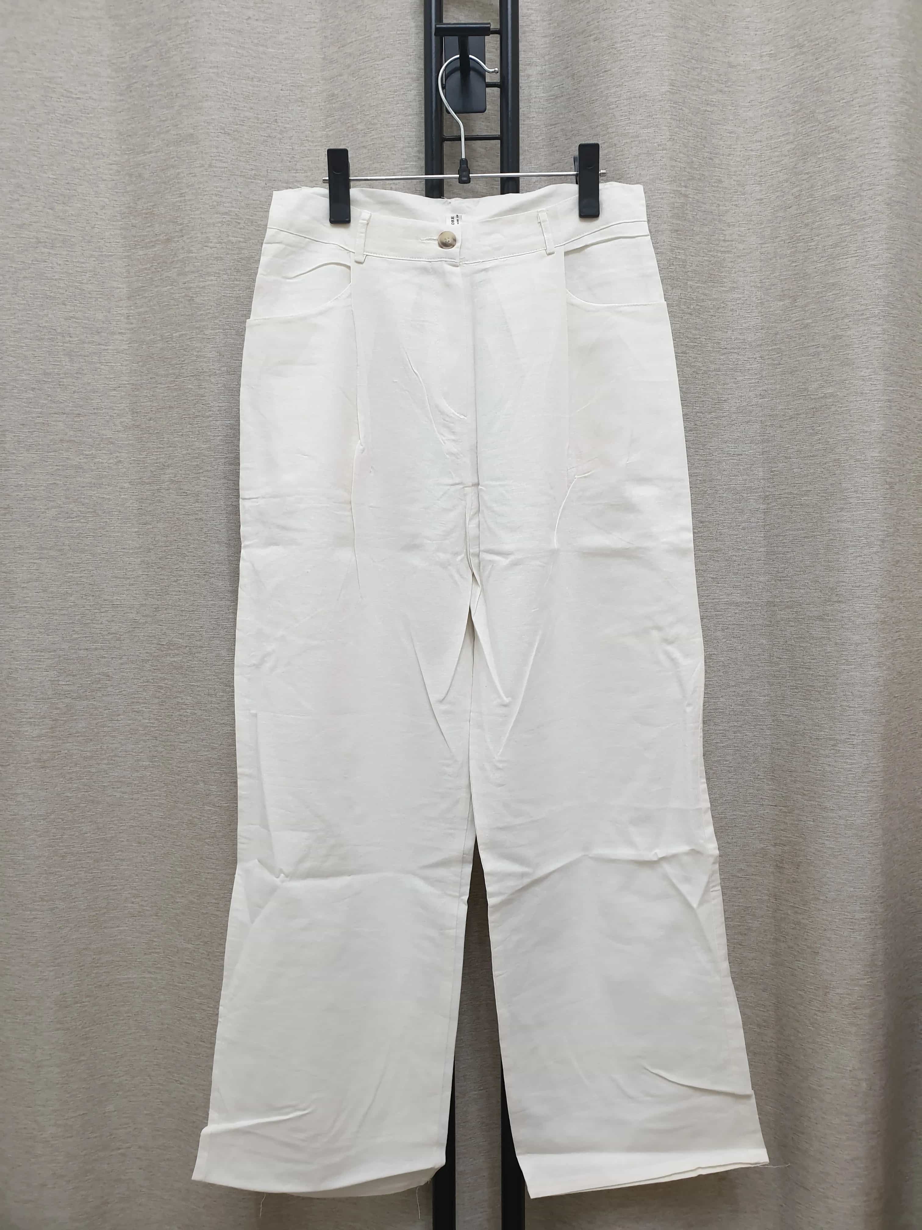 White Wide Leg High Waisted Pants