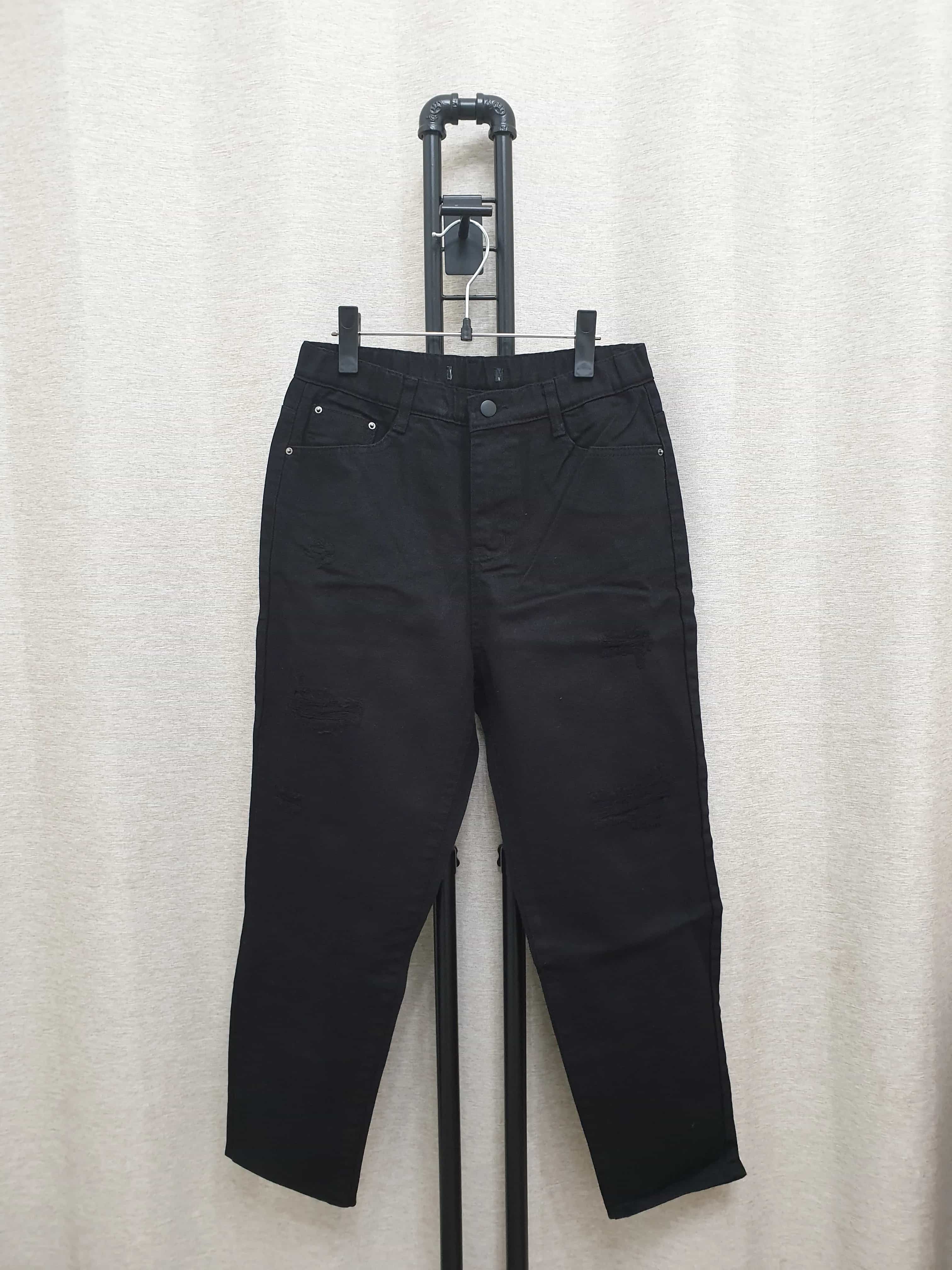 Ripped Black Wide Leg Pants